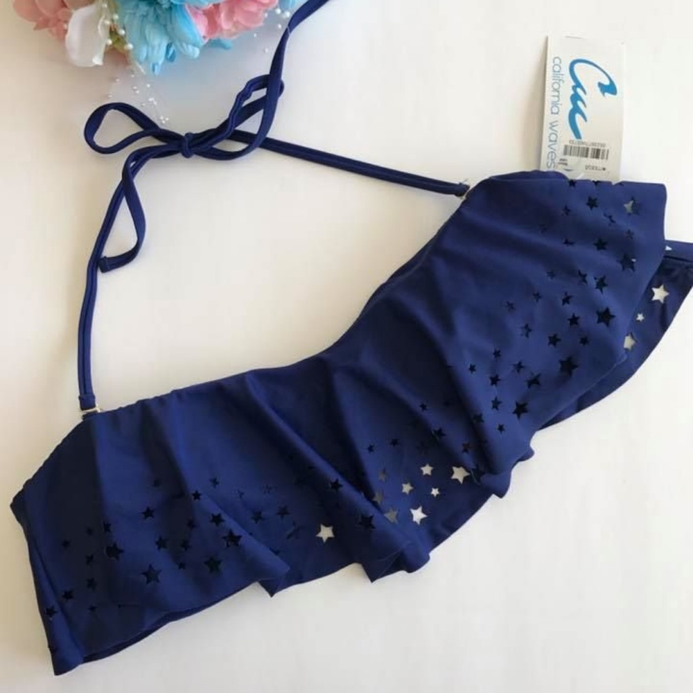 NWT California Waves star bikini crop top XL - Picture 2 of 5
